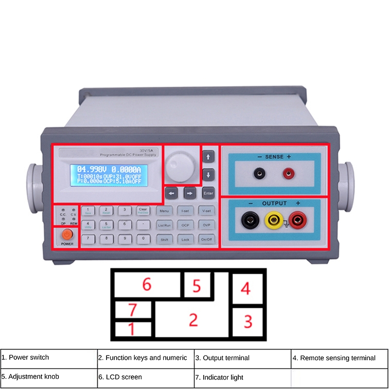 Linear Lab Power Supply Adjustable - Laboratory high-precision six digit display adjustable